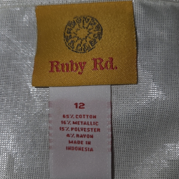 Ruby Rd. White Metallic Button Down Shirt - Picture 6 of 8